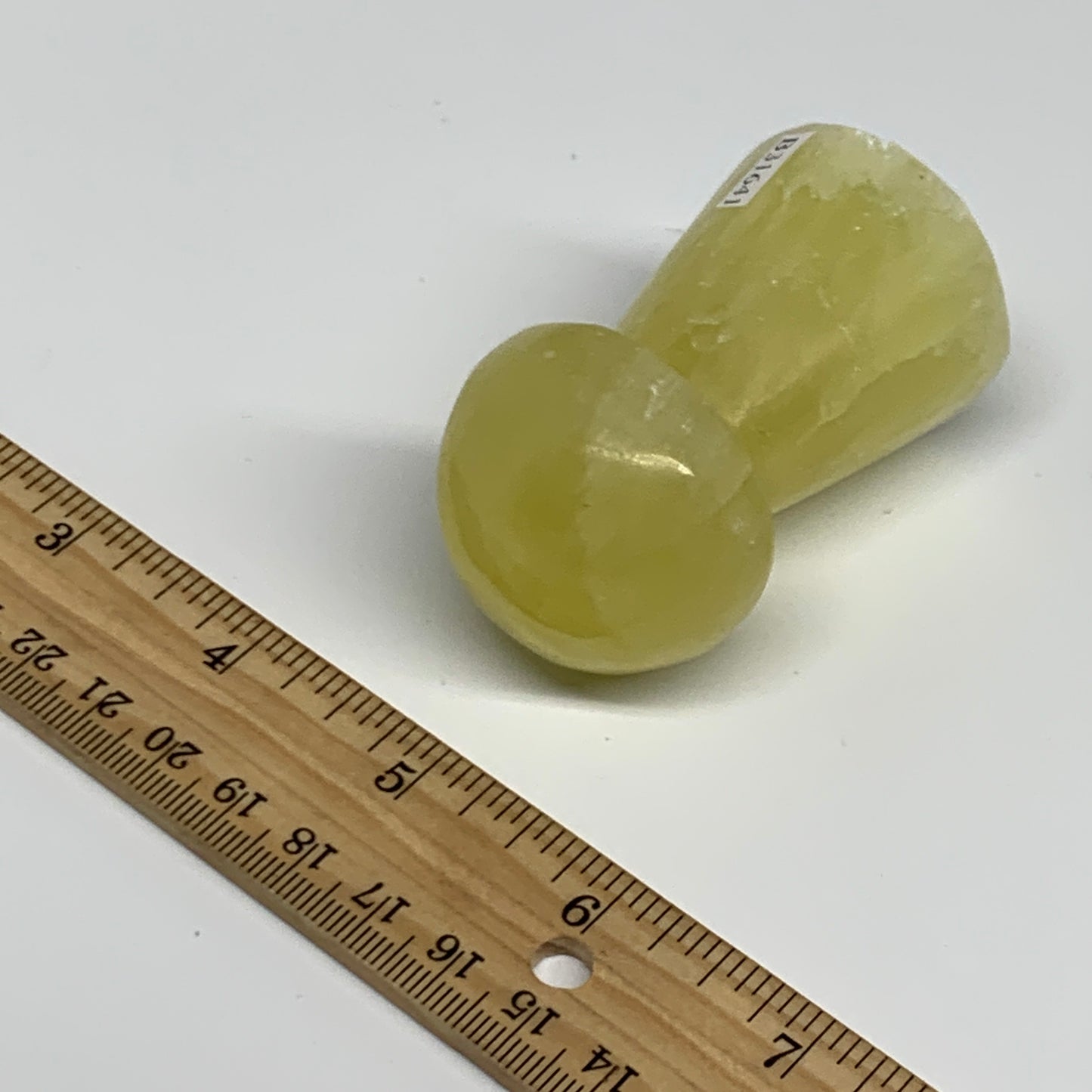 158.5g, 2.5"x1.4" Natural Lemon Calcite Mushroom Gemstone @Pakistan, B31641