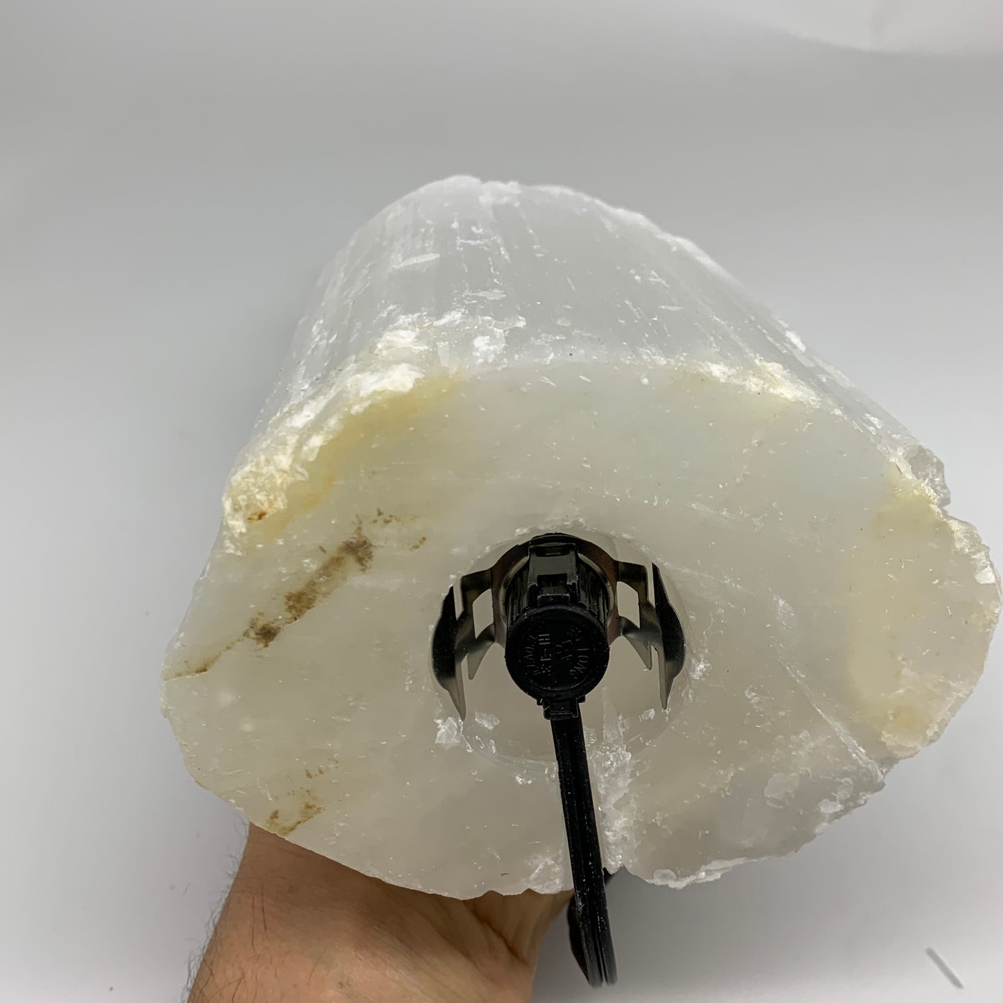 11.3 lbs, 15.3"x4.8"x3.5" Rough Selenite (Satin Spar) Lamp Tower W/Chord, B35751