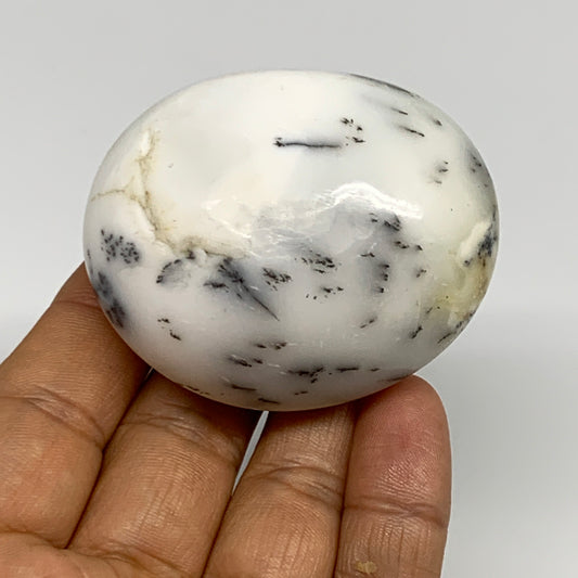 108.8g, 2.2"x1.9"x1.2", Dendrite Opal Palm-Stone Reiki Energy Crystal, B27810