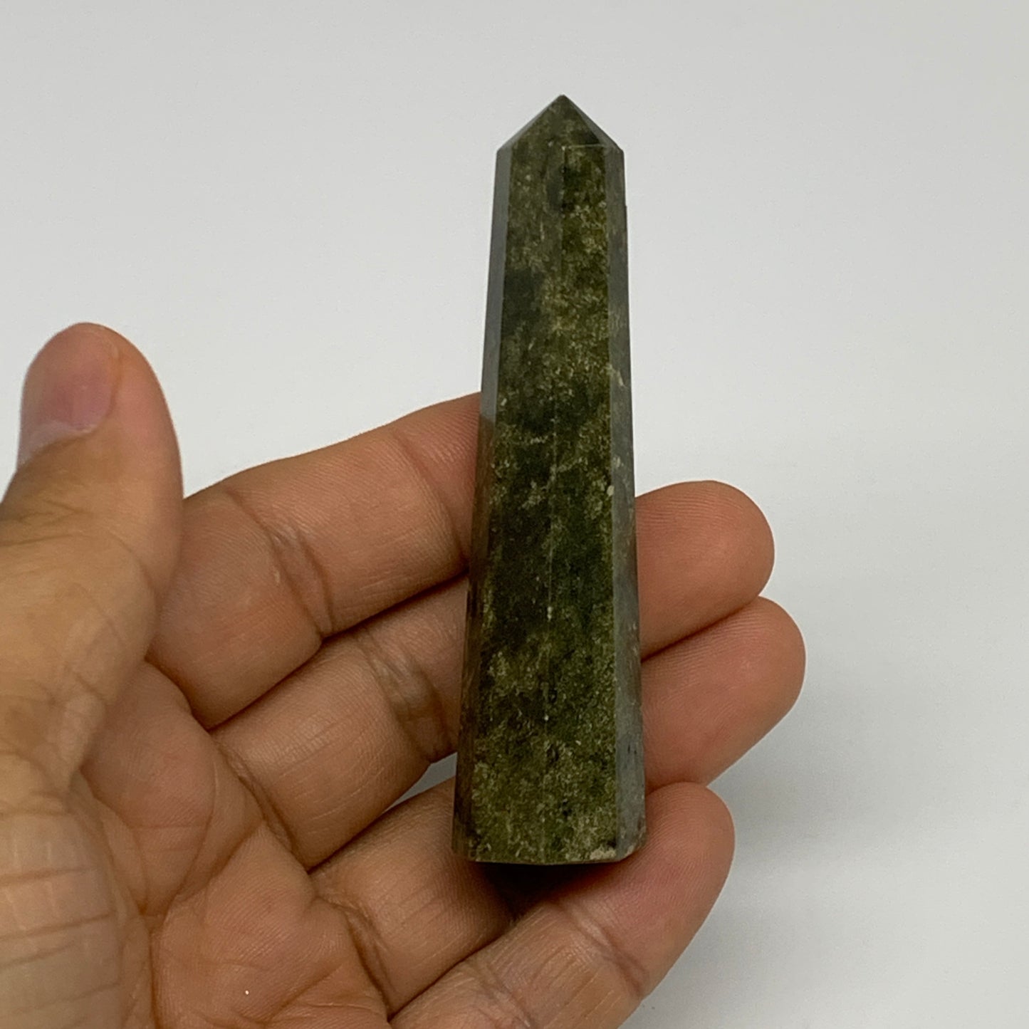50g, 3"x0.8",  Natural Vasonite Tower Point Crystal from India, B29330