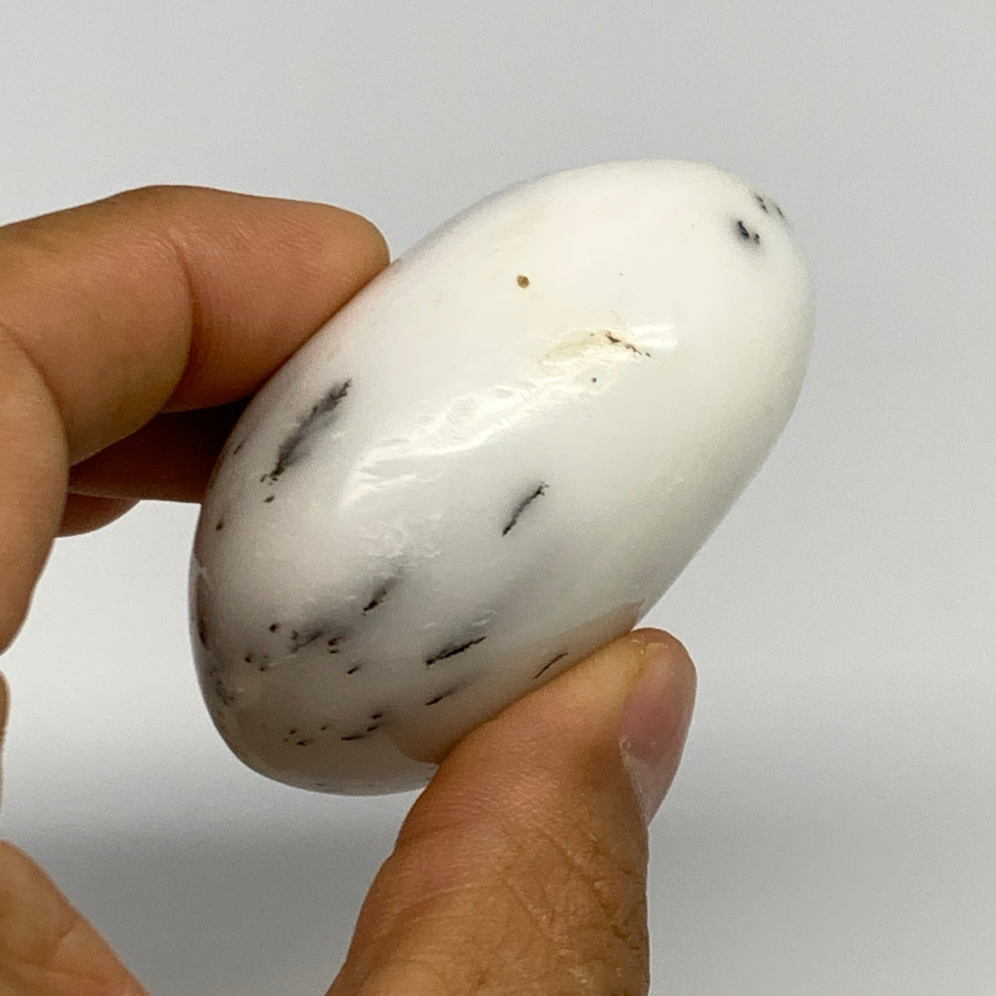 108.8g, 2.2"x1.9"x1.2", Dendrite Opal Palm-Stone Reiki Energy Crystal, B27810