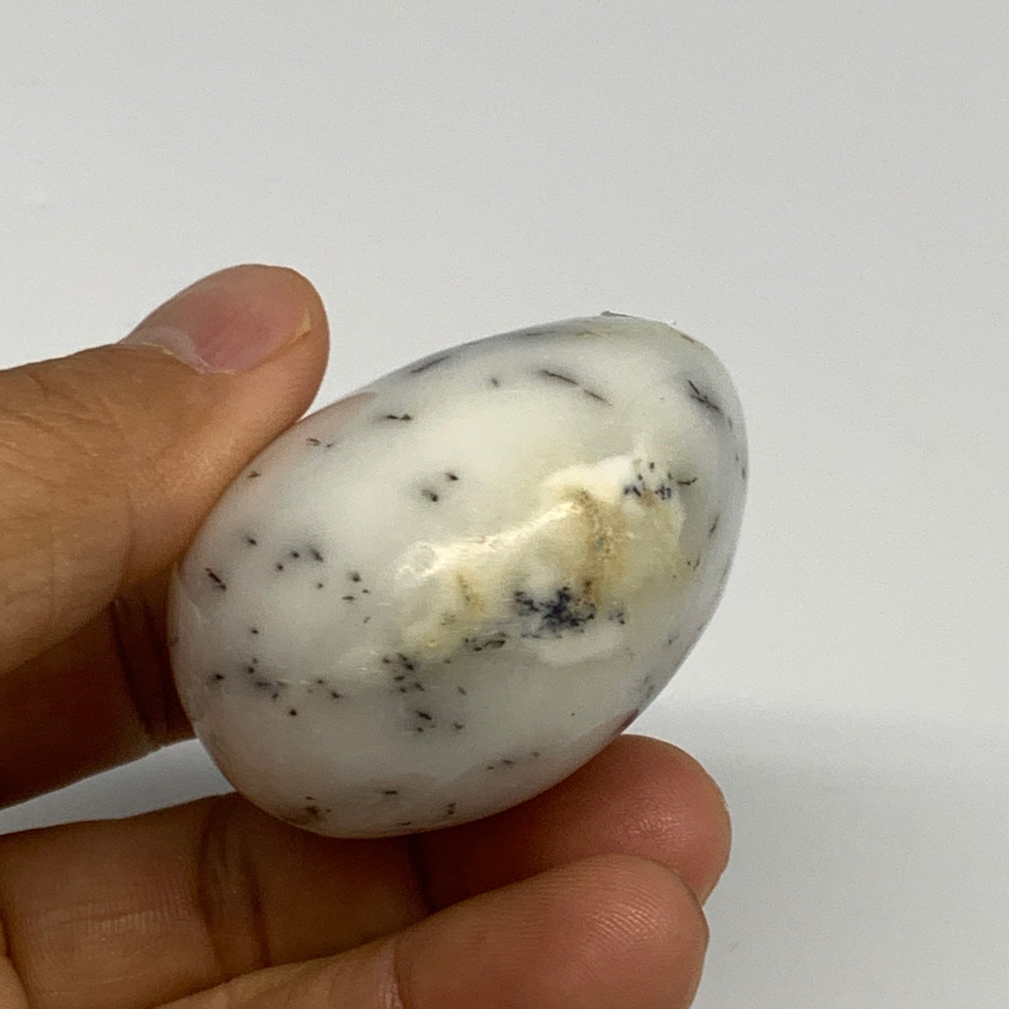 108.8g, 2.2"x1.9"x1.2", Dendrite Opal Palm-Stone Reiki Energy Crystal, B27810