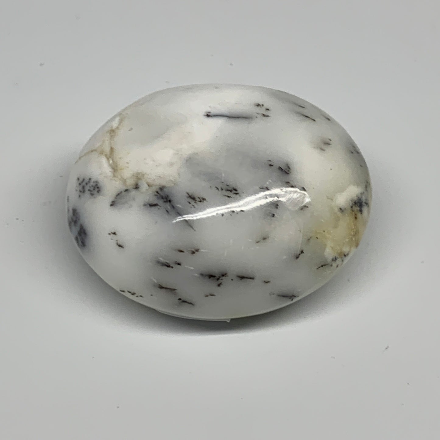 108.8g, 2.2"x1.9"x1.2", Dendrite Opal Palm-Stone Reiki Energy Crystal, B27810