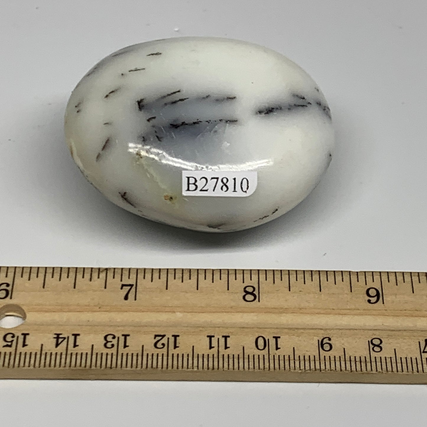108.8g, 2.2"x1.9"x1.2", Dendrite Opal Palm-Stone Reiki Energy Crystal, B27810