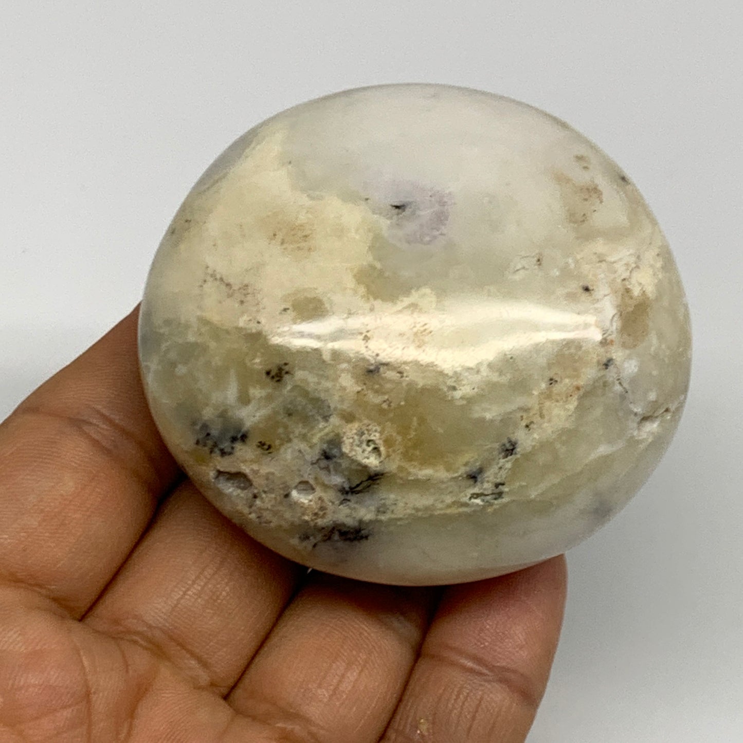 146.4g, 2.4"x2.3"x1.2", Dendrite Opal Palm-Stone Reiki Energy Crystal, B27811