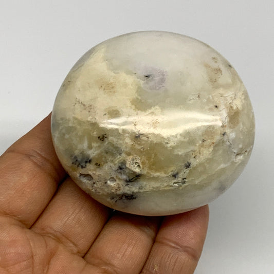146.4g, 2.4"x2.3"x1.2", Dendrite Opal Palm-Stone Reiki Energy Crystal, B27811