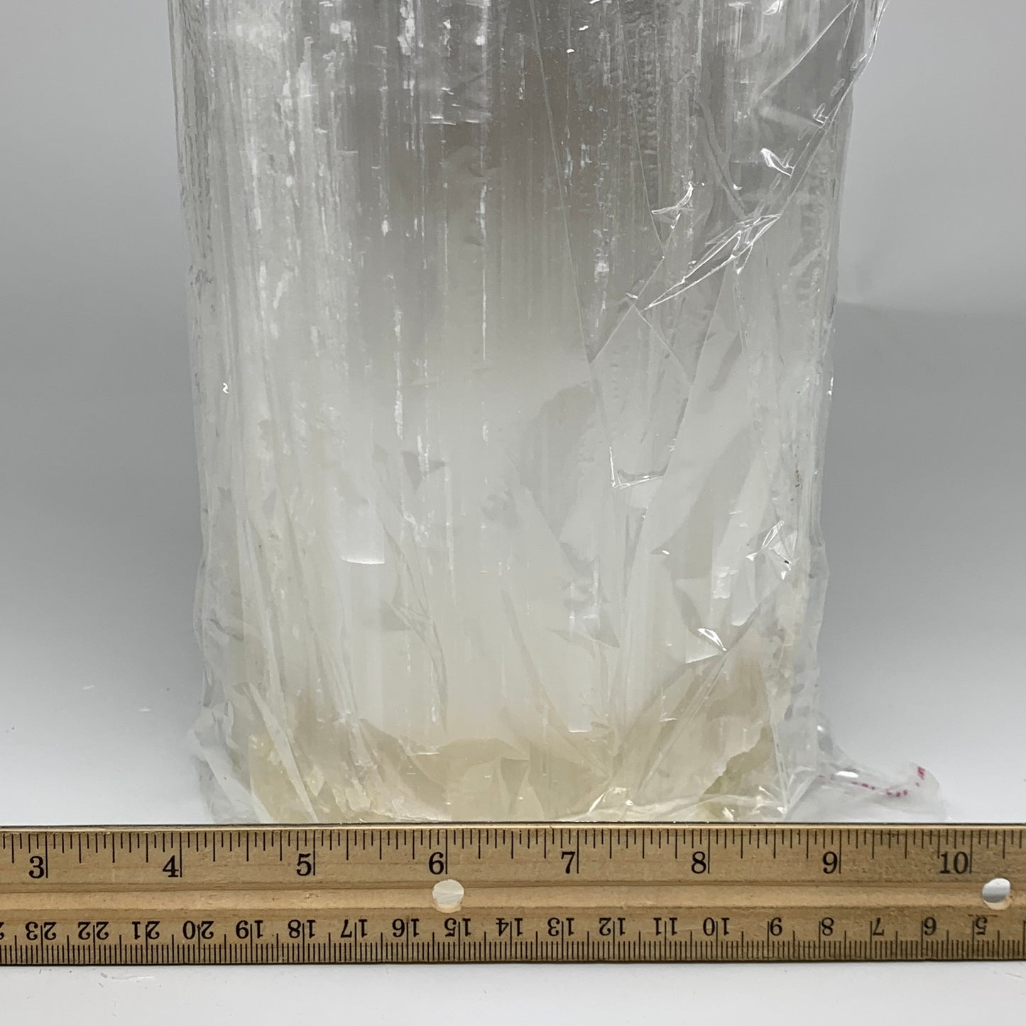 11.3 lbs, 15.3"x4.8"x3.5" Rough Selenite (Satin Spar) Lamp Tower W/Chord, B35751