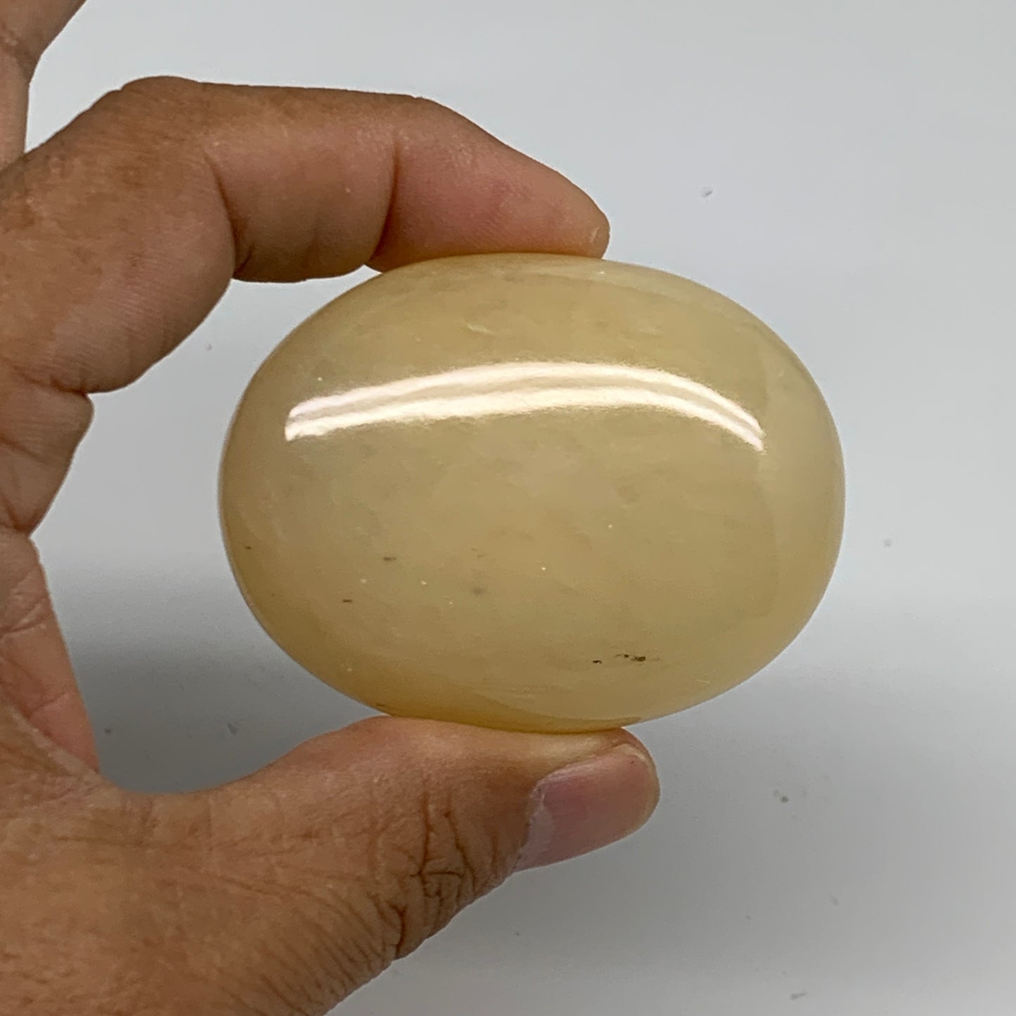 83.7g, 2.2"x1.7"x0.8", Yellow Aventurine Palm-Stone Crystal Stone, B35055