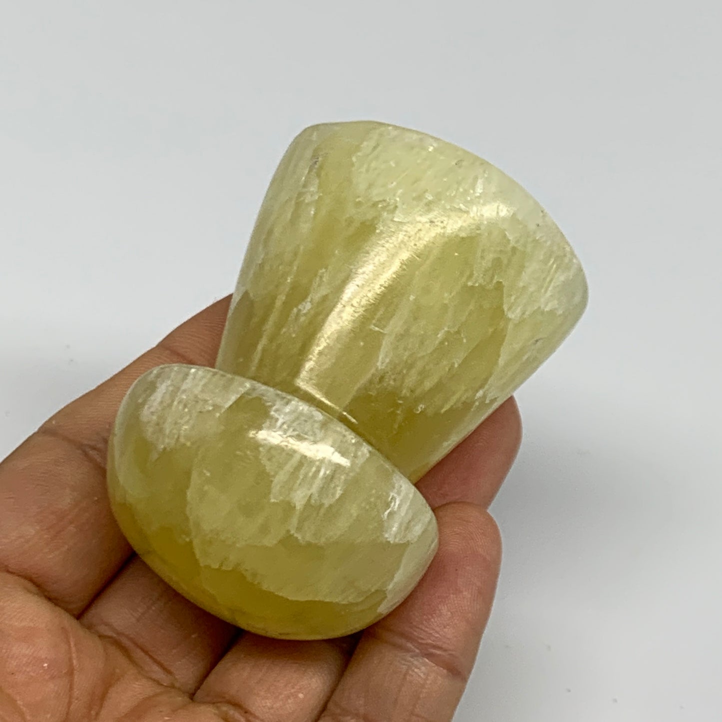194.4g, 2.3"x1.7" Natural Lemon Calcite Mushroom Gemstone @Pakistan, B31643