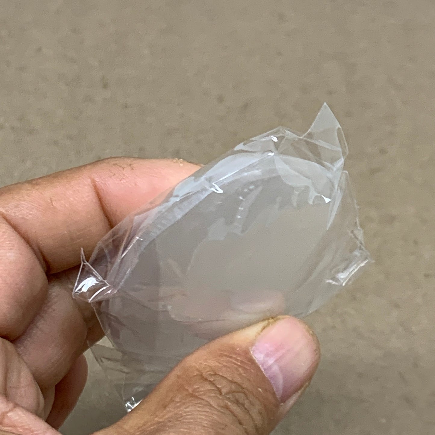 91g, 2.8"x1.9"x0.9", White Selenite Palmstone Crystal Pillow Reiki, B36366