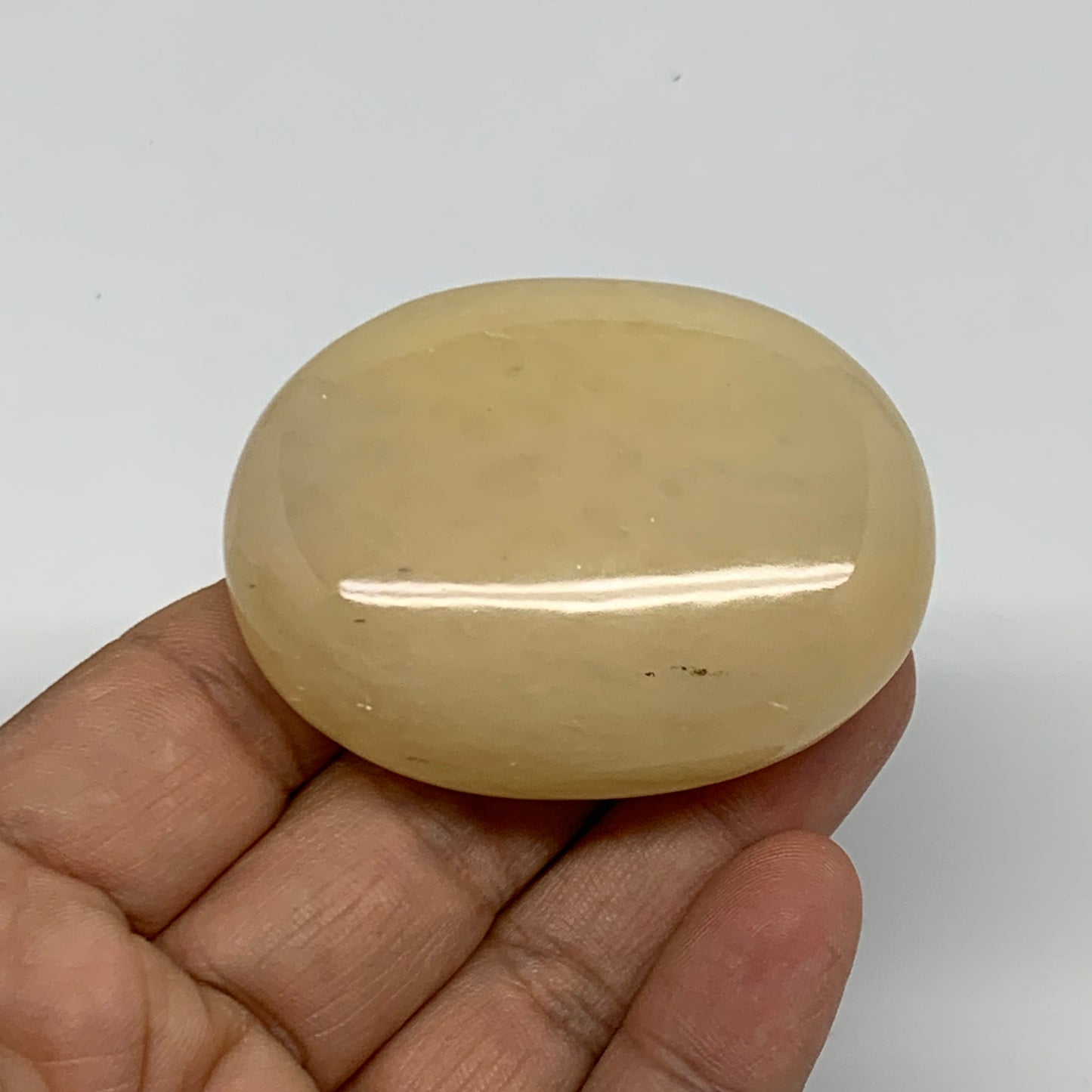 83.7g, 2.2"x1.7"x0.8", Yellow Aventurine Palm-Stone Crystal Stone, B35055