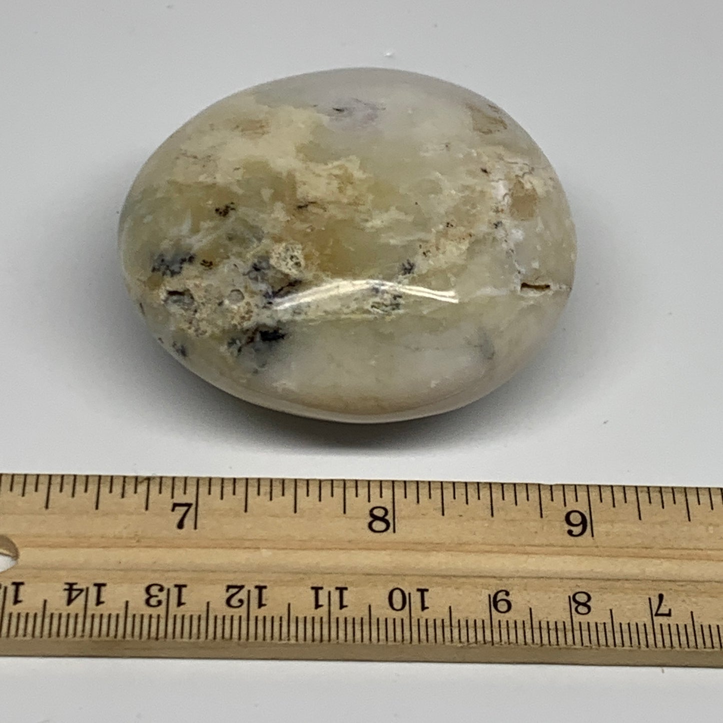 146.4g, 2.4"x2.3"x1.2", Dendrite Opal Palm-Stone Reiki Energy Crystal, B27811
