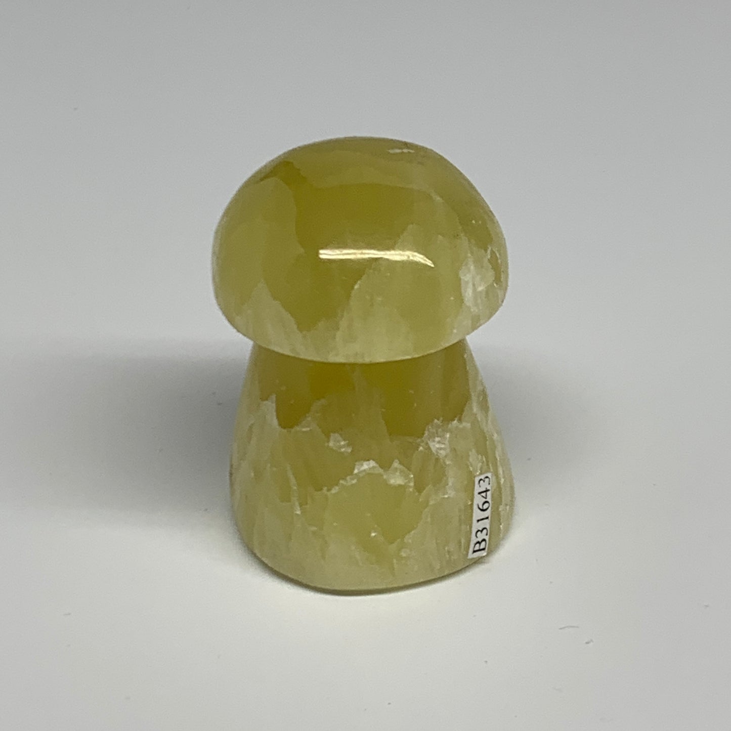 194.4g, 2.3"x1.7" Natural Lemon Calcite Mushroom Gemstone @Pakistan, B31643