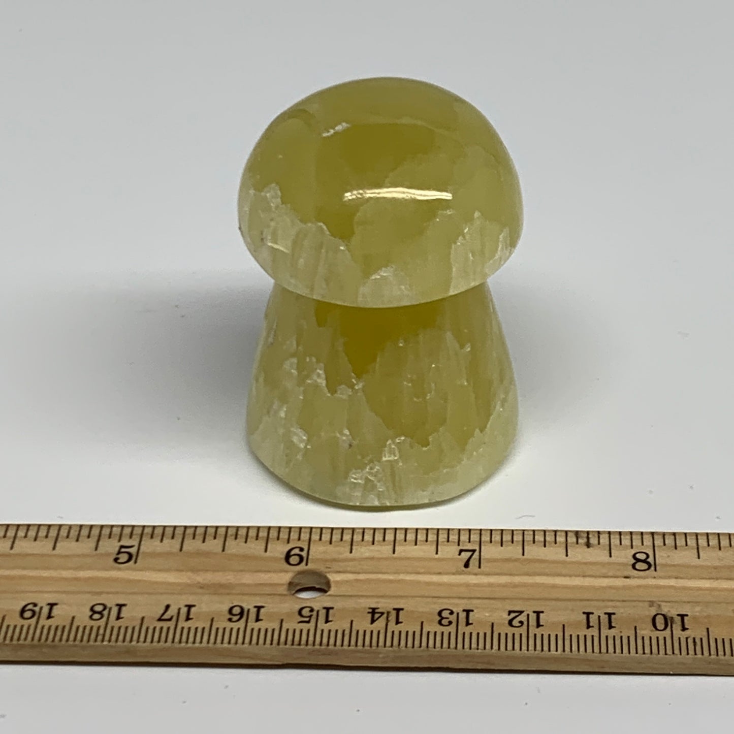 194.4g, 2.3"x1.7" Natural Lemon Calcite Mushroom Gemstone @Pakistan, B31643