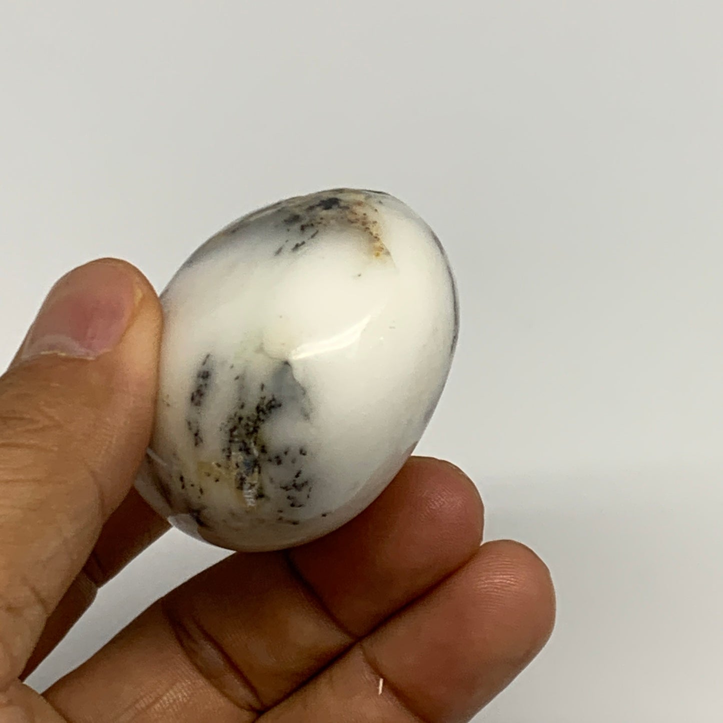 97.7g, 2.4"x1.7"x1.2", Dendrite Opal Palm-Stone Reiki Energy Crystal, B27812