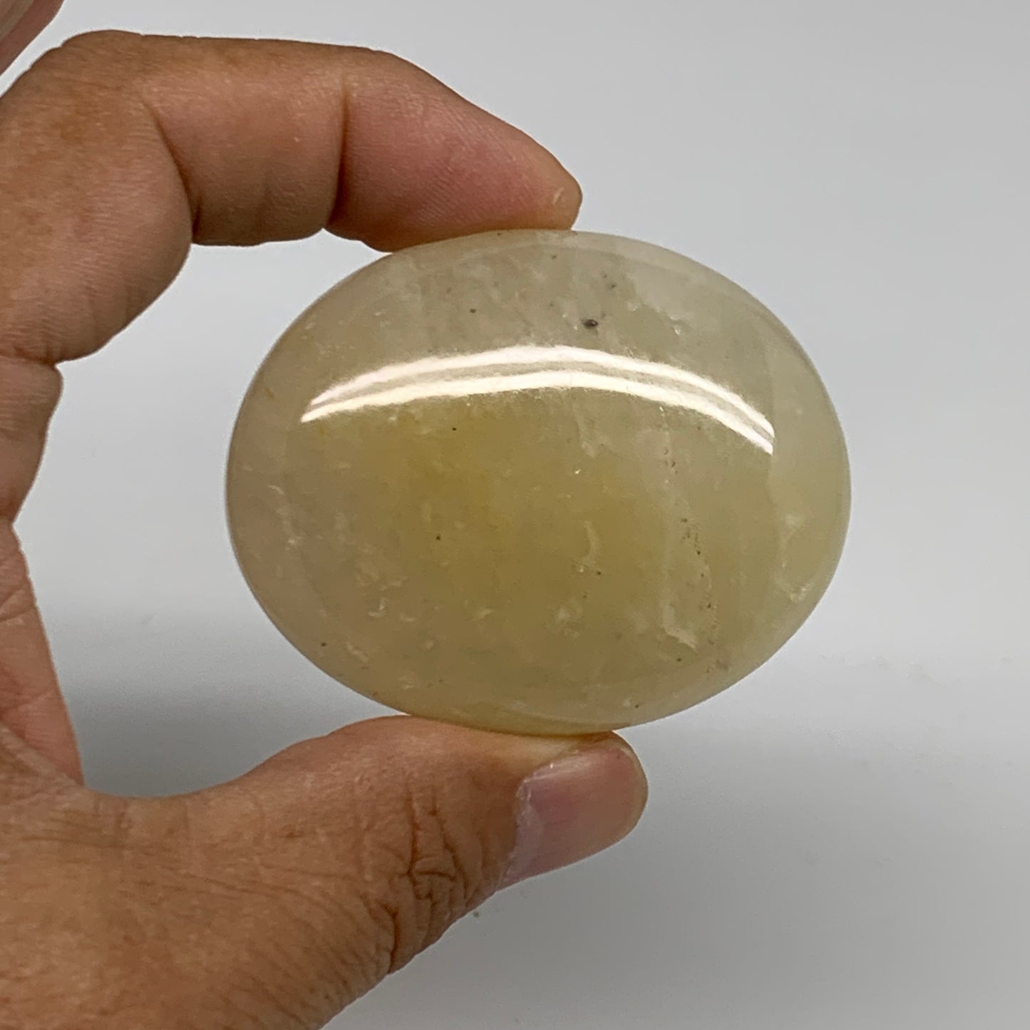 80g, 2.1"x1.7"x0.9", Yellow Aventurine Palm-Stone Crystal Stone, B35056