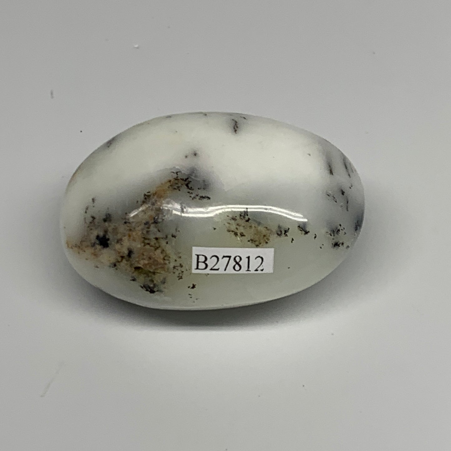 97.7g, 2.4"x1.7"x1.2", Dendrite Opal Palm-Stone Reiki Energy Crystal, B27812