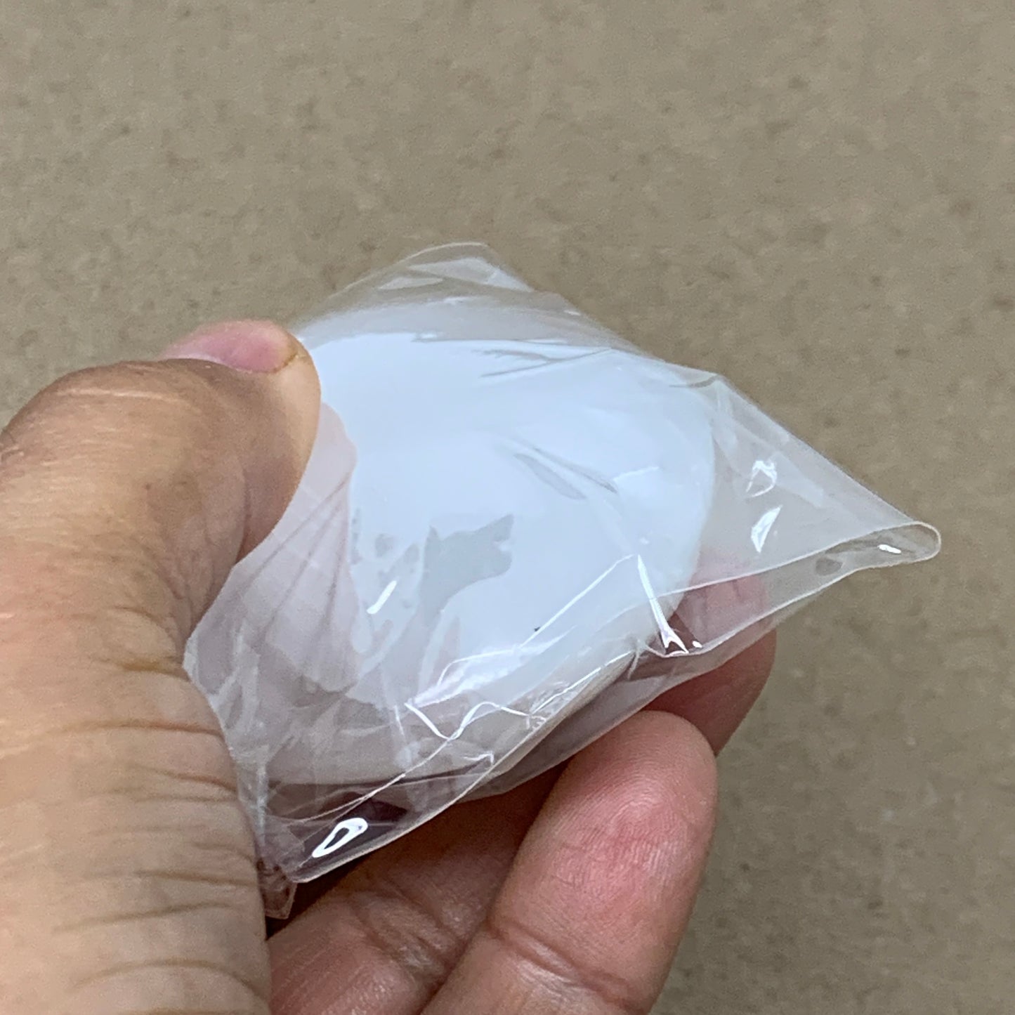 105g, 2.8"x2"x1", White Selenite Palmstone Crystal Pillow Reiki, B36367