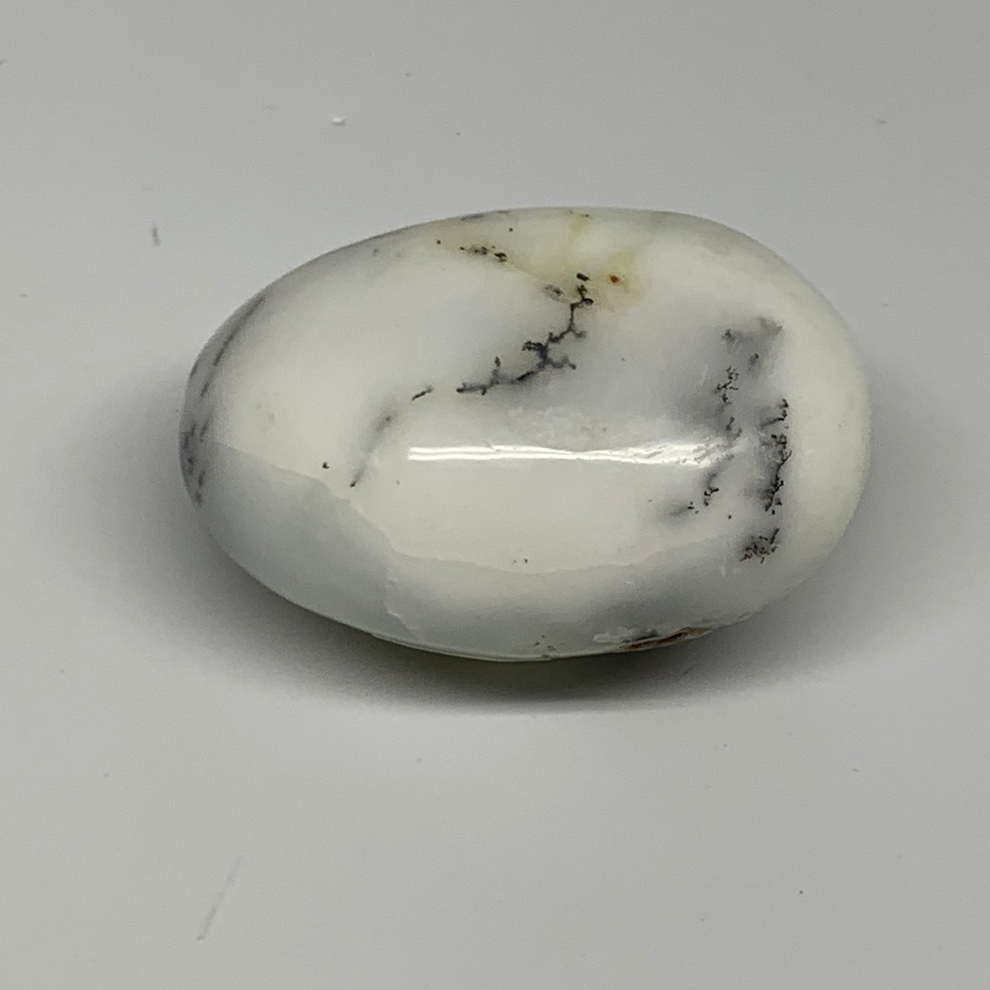 97.7g, 2.4"x1.7"x1.2", Dendrite Opal Palm-Stone Reiki Energy Crystal, B27812