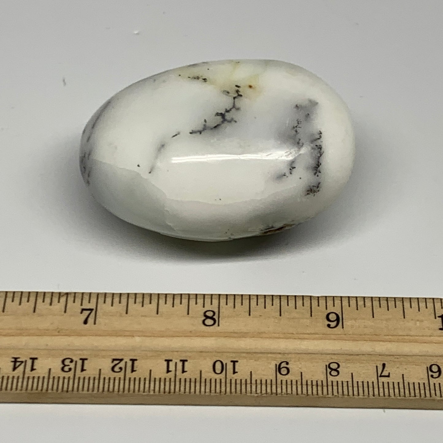 97.7g, 2.4"x1.7"x1.2", Dendrite Opal Palm-Stone Reiki Energy Crystal, B27812