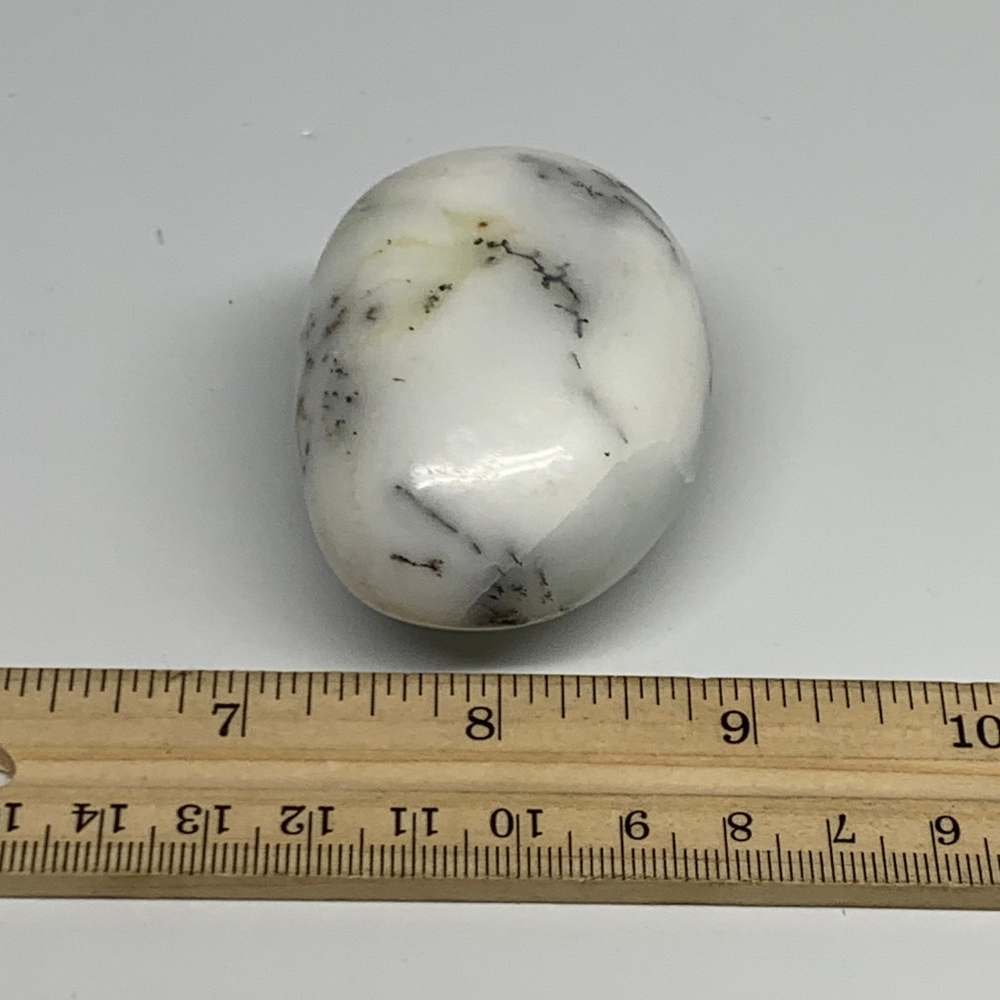 97.7g, 2.4"x1.7"x1.2", Dendrite Opal Palm-Stone Reiki Energy Crystal, B27812