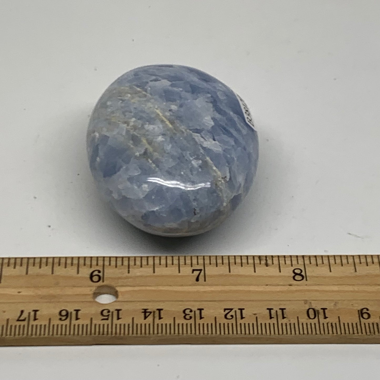 120g, 2.4"x1.8"x1.2" Blue Calcite Palm-Stone Polished Tumbled, B38120