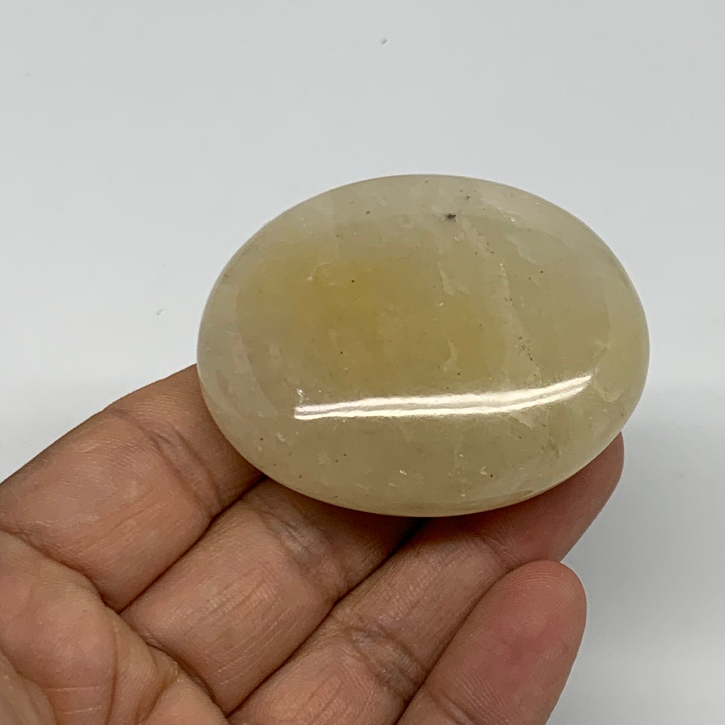 80g, 2.1"x1.7"x0.9", Yellow Aventurine Palm-Stone Crystal Stone, B35056