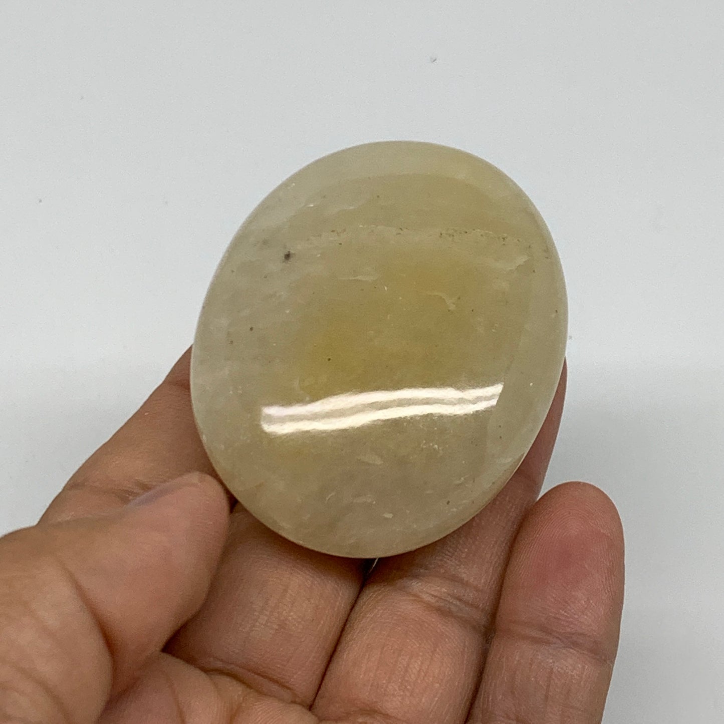 80g, 2.1"x1.7"x0.9", Yellow Aventurine Palm-Stone Crystal Stone, B35056
