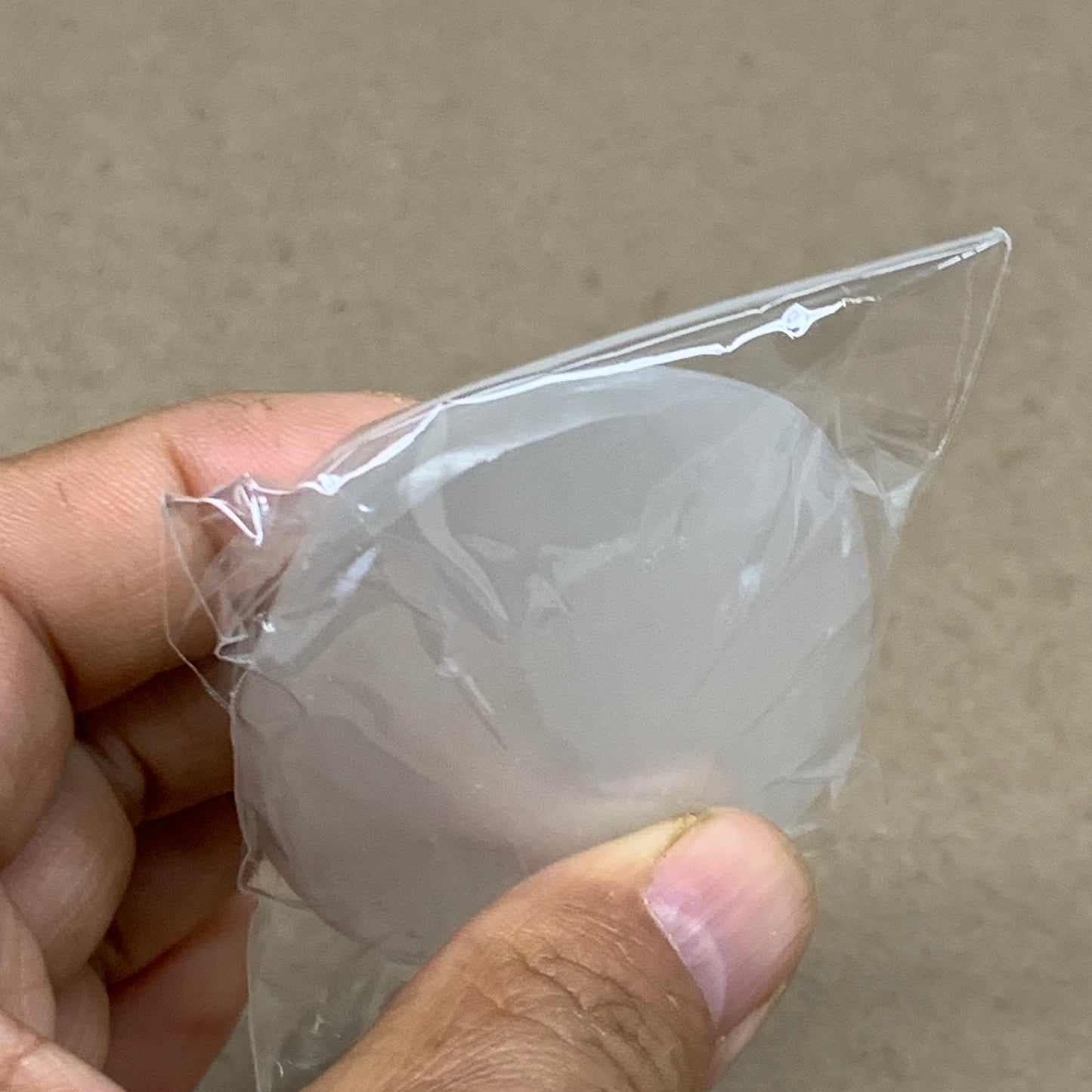 96g, 2.8"x1.8"x0.9", White Selenite Palmstone Crystal Pillow Reiki, B36369