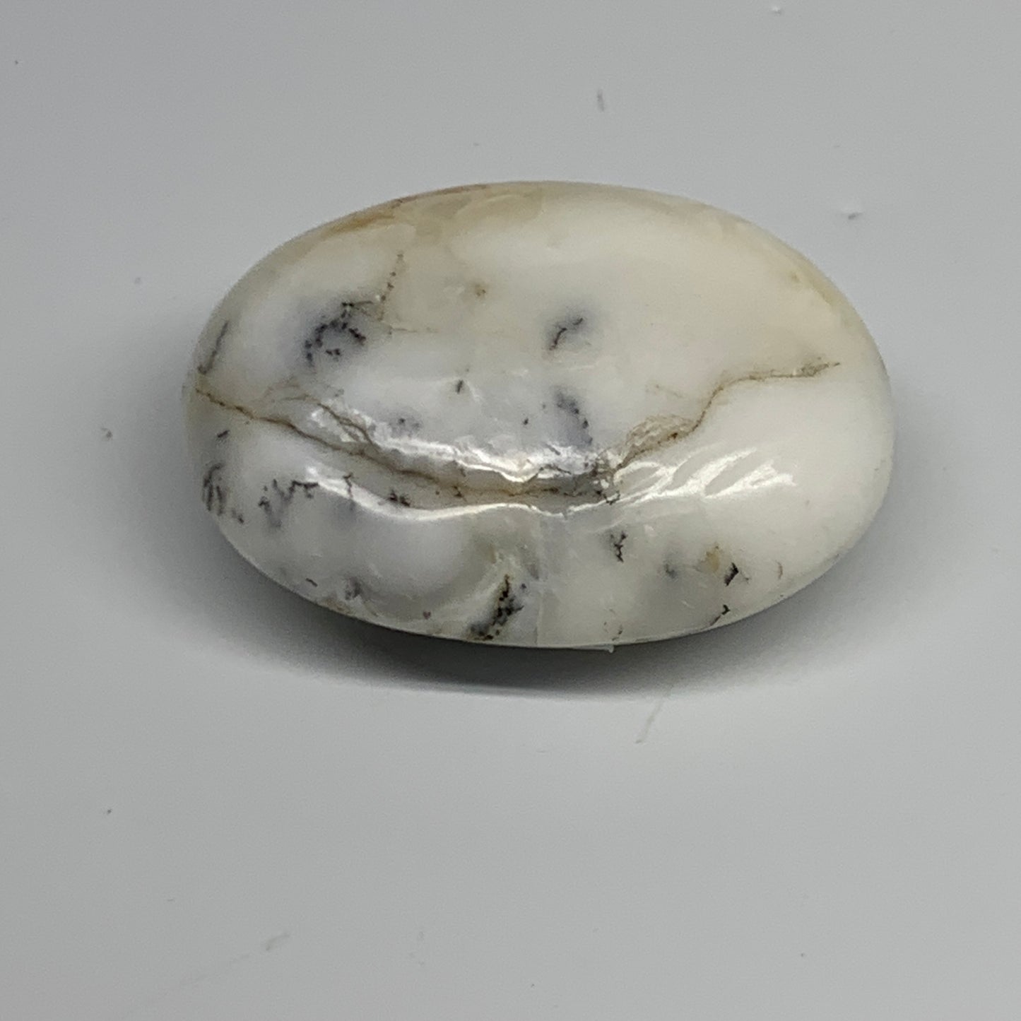 95.5g, 2.4"x1.9"x1.1", Dendrite Opal Palm-Stone Reiki Energy Crystal, B27814