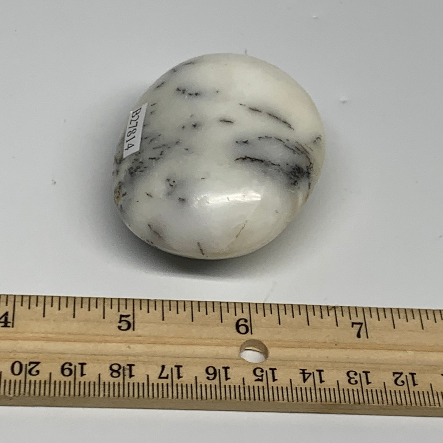 95.5g, 2.4"x1.9"x1.1", Dendrite Opal Palm-Stone Reiki Energy Crystal, B27814