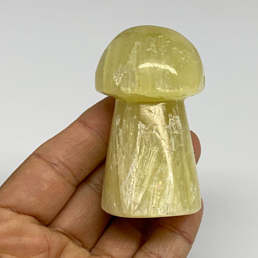 138.2g, 2.5"x1.3" Natural Lemon Calcite Mushroom Gemstone @Pakistan, B31646