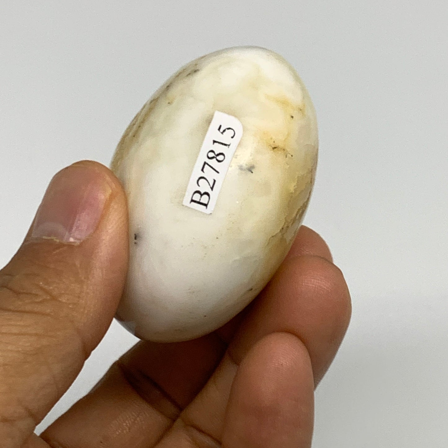 91.2g, 2"x2"x1.2", Dendrite Opal Palm-Stone Reiki Energy Crystal, B27815