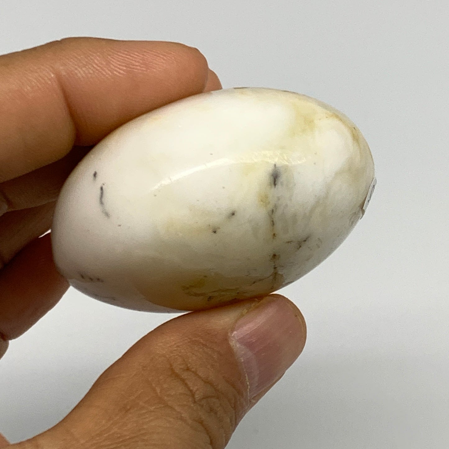 91.2g, 2"x2"x1.2", Dendrite Opal Palm-Stone Reiki Energy Crystal, B27815