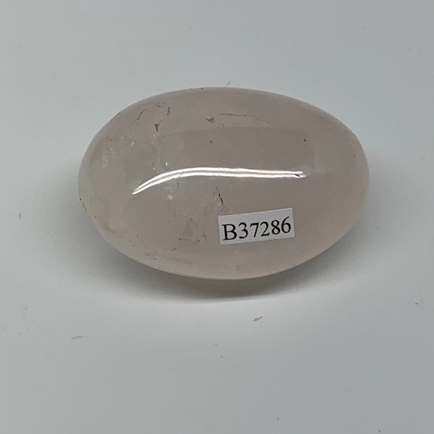 104.2g , 2.2"x1.7"x1.1", Natural Pink Rose Quartz Palm-stone Crystal, B37286