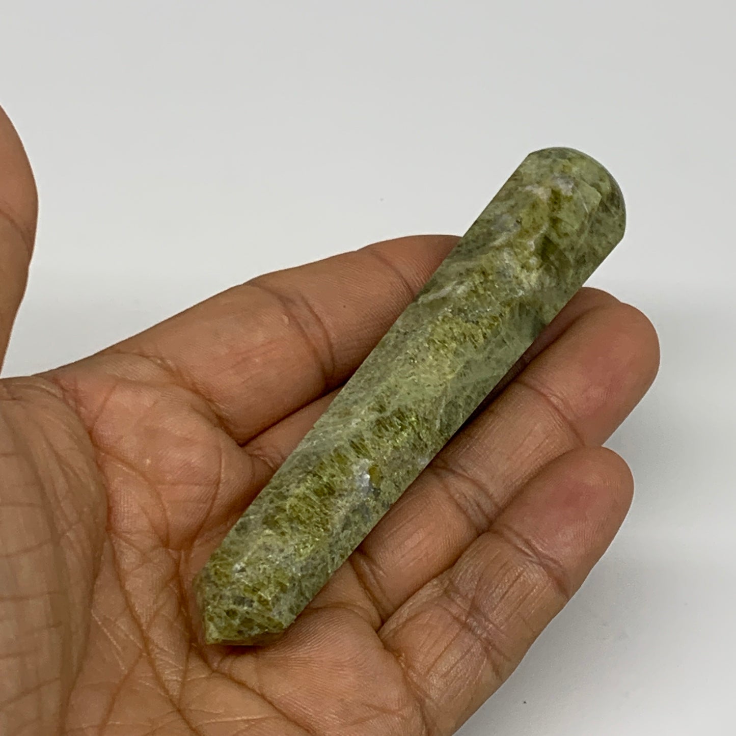 66.7g, 4"x0.7",  Natural Vasonite Wand Point Crystal from India, B29335