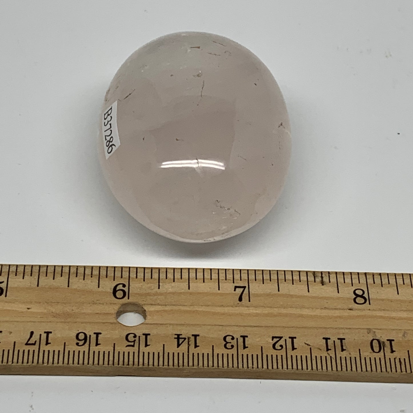 104.2g , 2.2"x1.7"x1.1", Natural Pink Rose Quartz Palm-stone Crystal, B37286