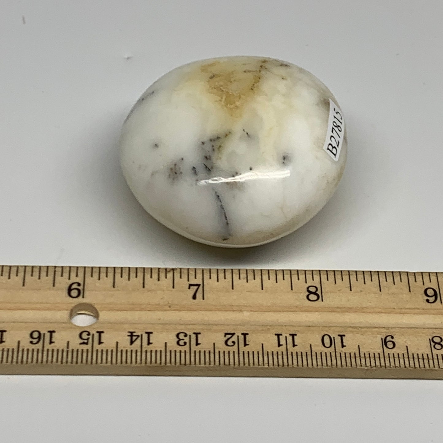 91.2g, 2"x2"x1.2", Dendrite Opal Palm-Stone Reiki Energy Crystal, B27815