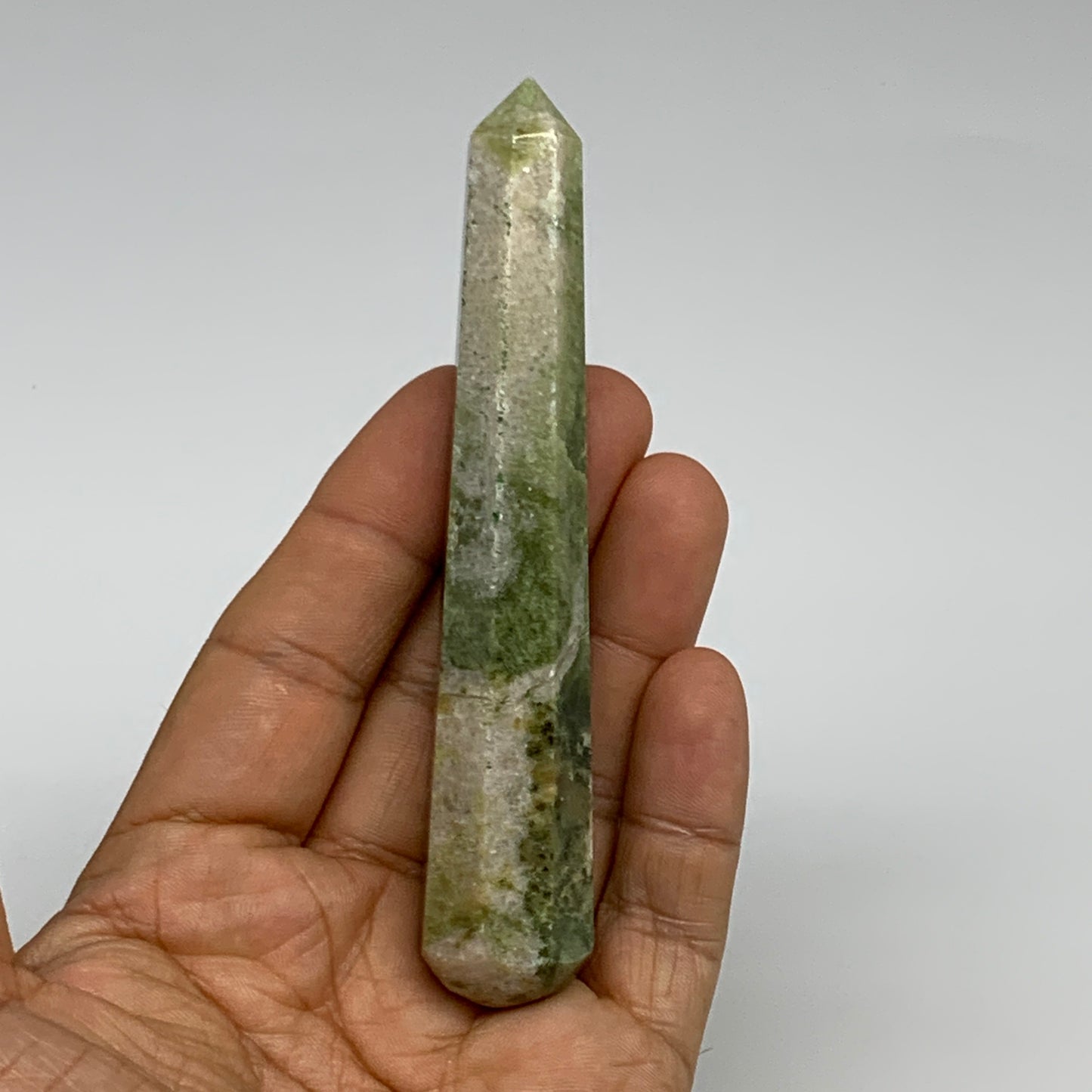 75.5g, 4.2"x0.8",  Natural Vasonite Wand Point Crystal from India, B29336