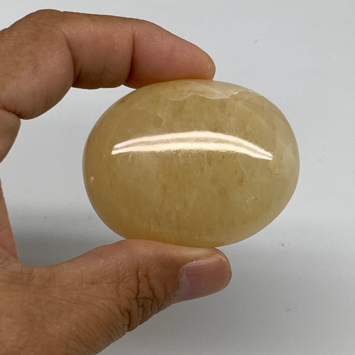 71.6g, 2"x1.6"x0.8", Yellow Aventurine Palm-Stone Crystal Stone, B35059