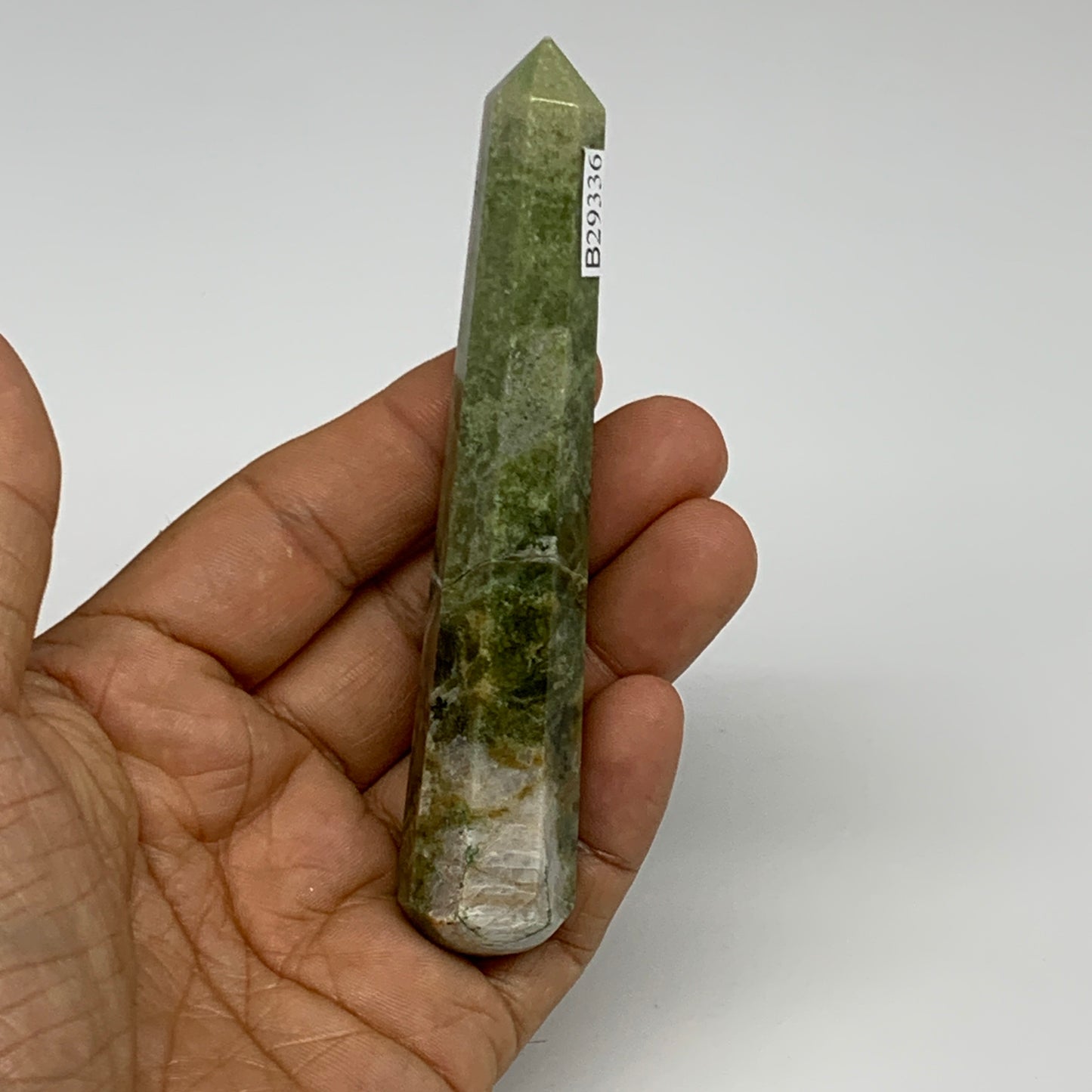 75.5g, 4.2"x0.8",  Natural Vasonite Wand Point Crystal from India, B29336