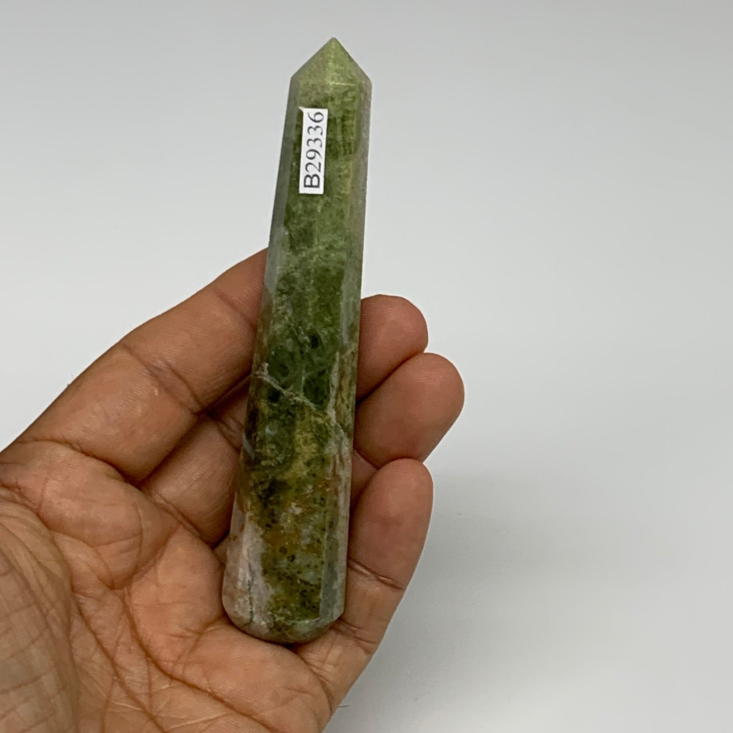 75.5g, 4.2"x0.8",  Natural Vasonite Wand Point Crystal from India, B29336