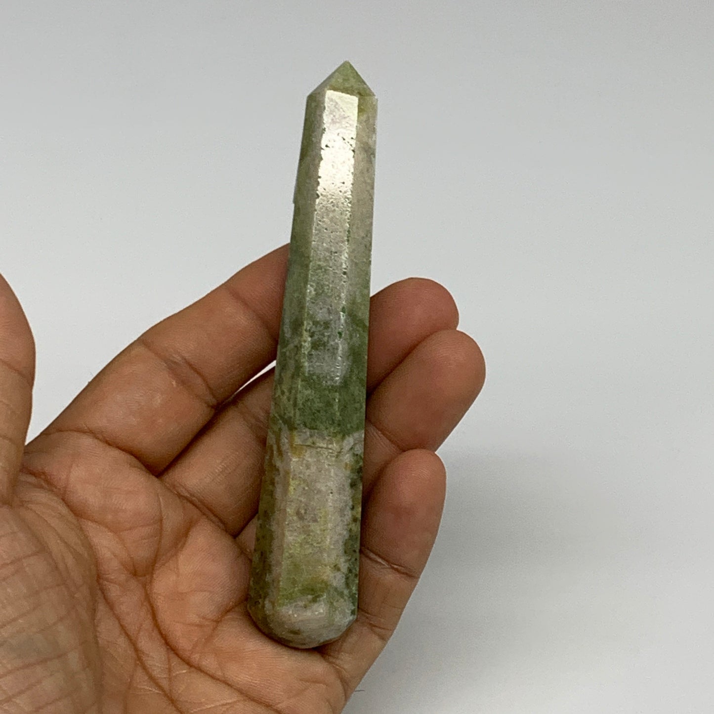 75.5g, 4.2"x0.8",  Natural Vasonite Wand Point Crystal from India, B29336