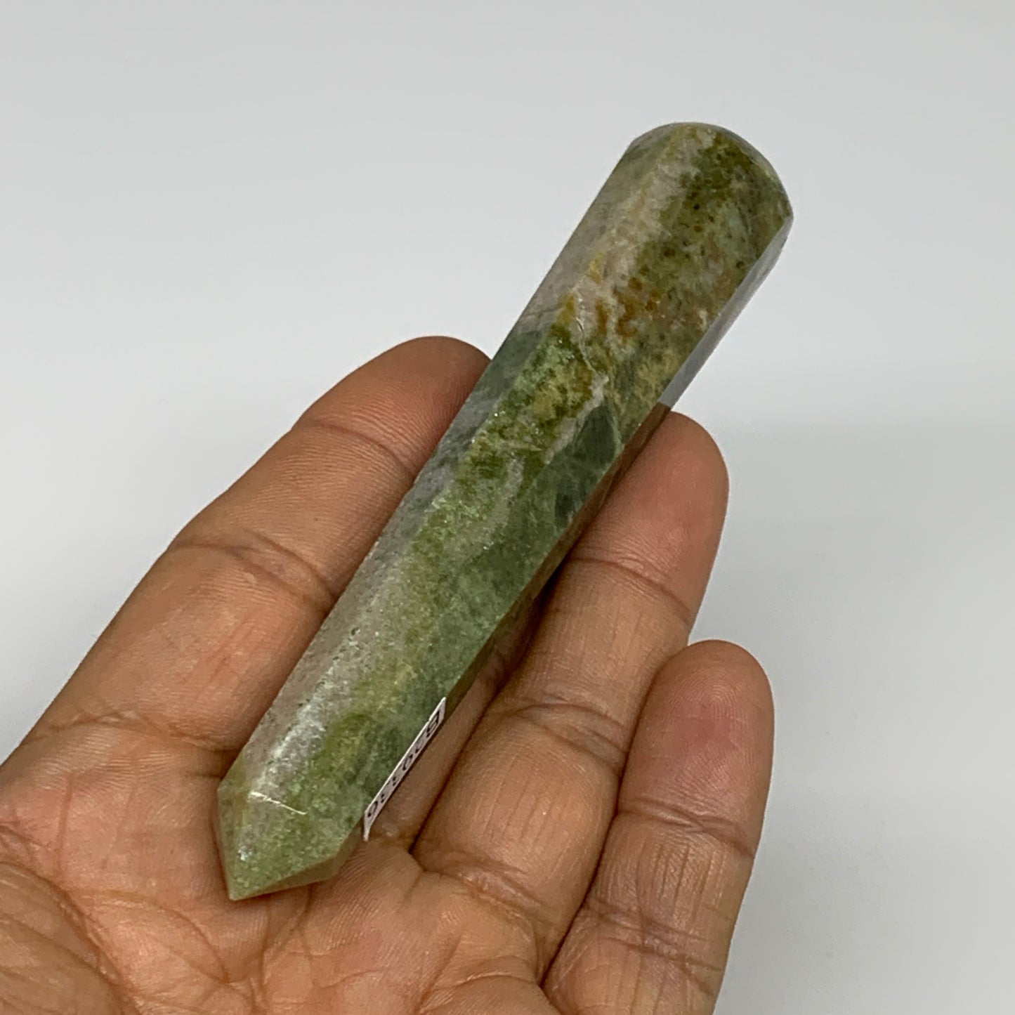 75.5g, 4.2"x0.8",  Natural Vasonite Wand Point Crystal from India, B29336