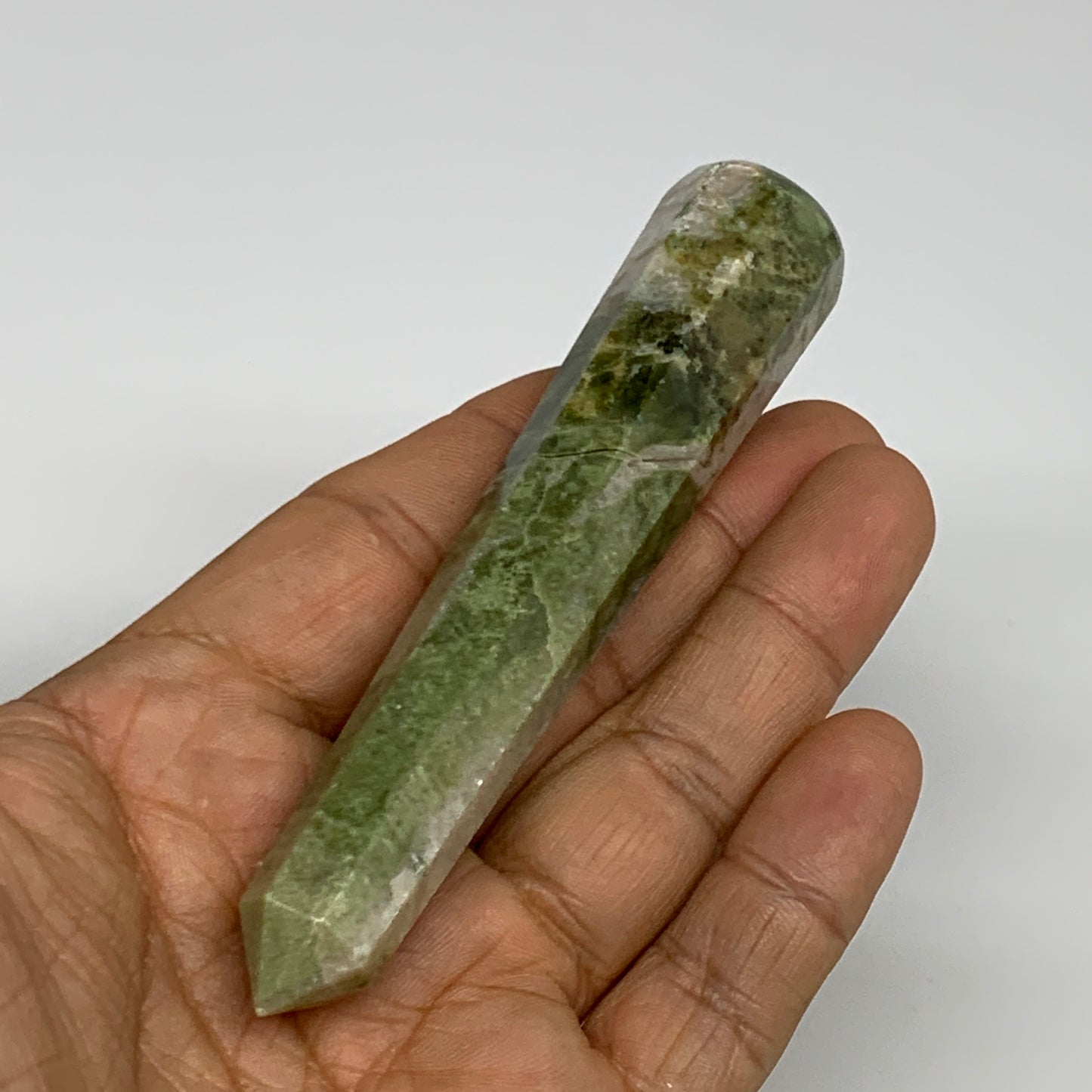 75.5g, 4.2"x0.8",  Natural Vasonite Wand Point Crystal from India, B29336