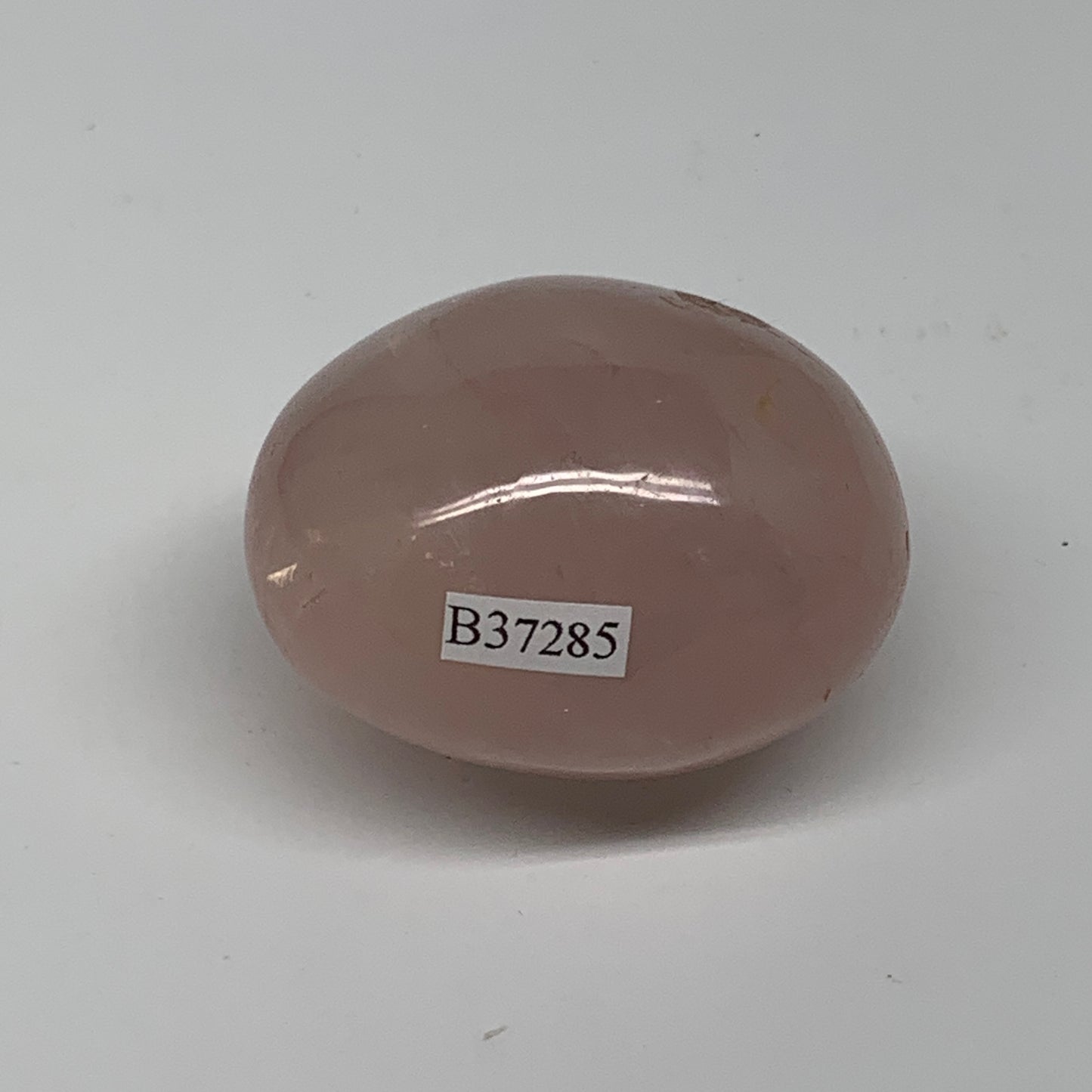 122.9g , 2.1"x1.8"x1.5", Natural Pink Rose Quartz Palm-stone Crystal, B37285