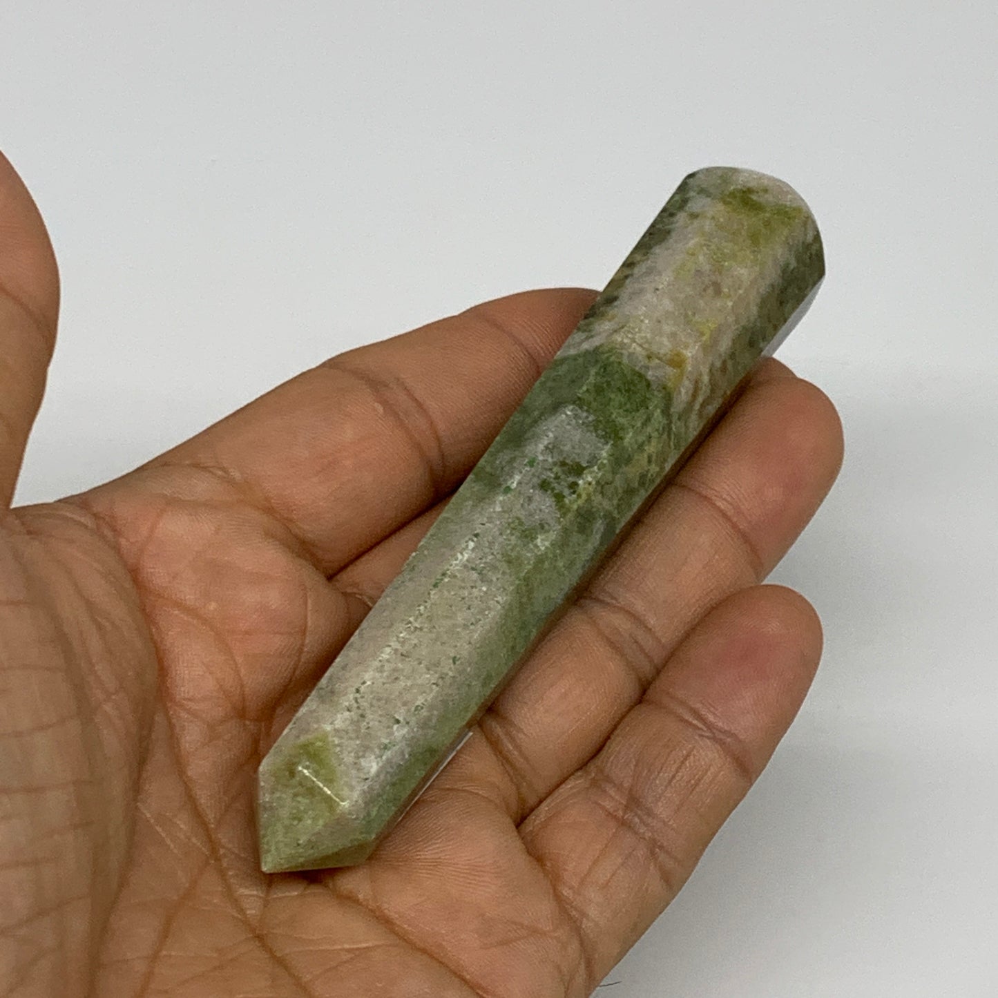 75.5g, 4.2"x0.8",  Natural Vasonite Wand Point Crystal from India, B29336