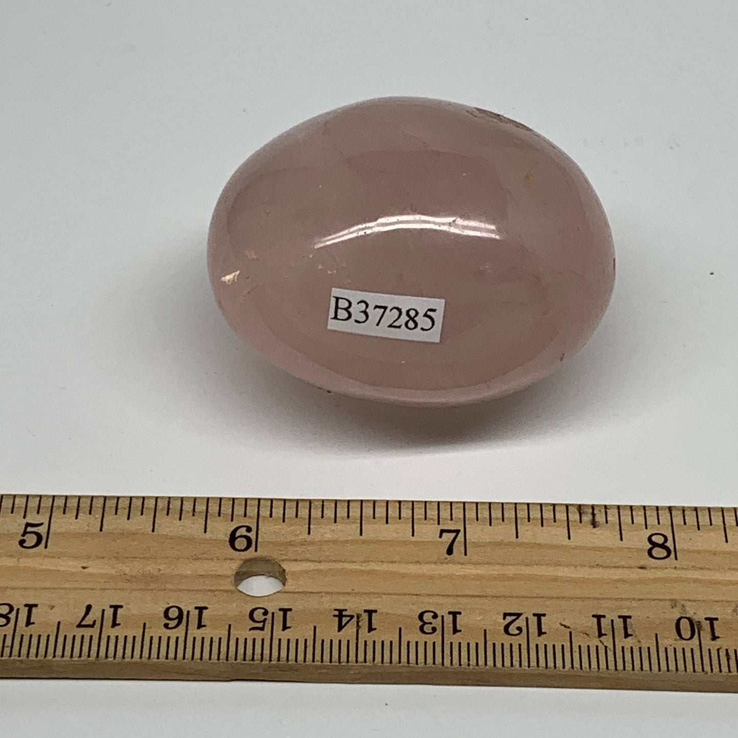 122.9g , 2.1"x1.8"x1.5", Natural Pink Rose Quartz Palm-stone Crystal, B37285