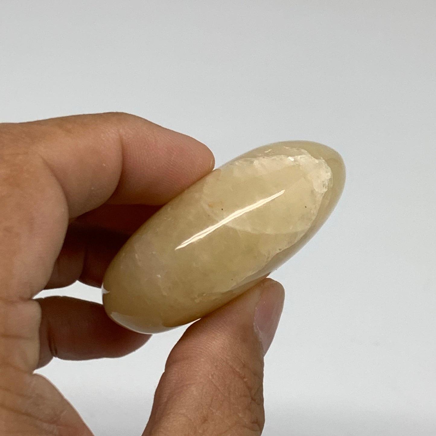 71.6g, 2"x1.6"x0.8", Yellow Aventurine Palm-Stone Crystal Stone, B35059