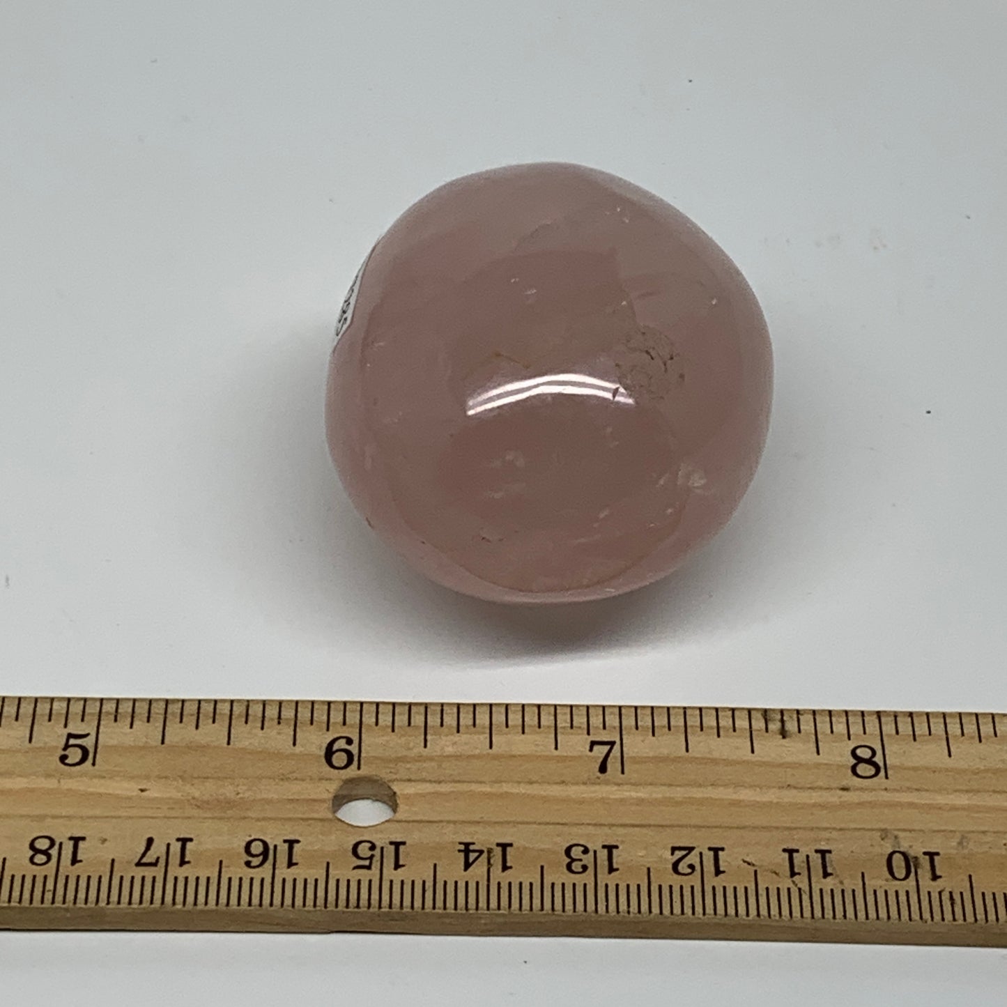 122.9g , 2.1"x1.8"x1.5", Natural Pink Rose Quartz Palm-stone Crystal, B37285